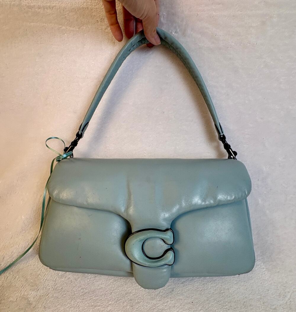 Coach Pillow Tabby Shoulder Bag 26 in Aqua Leather
